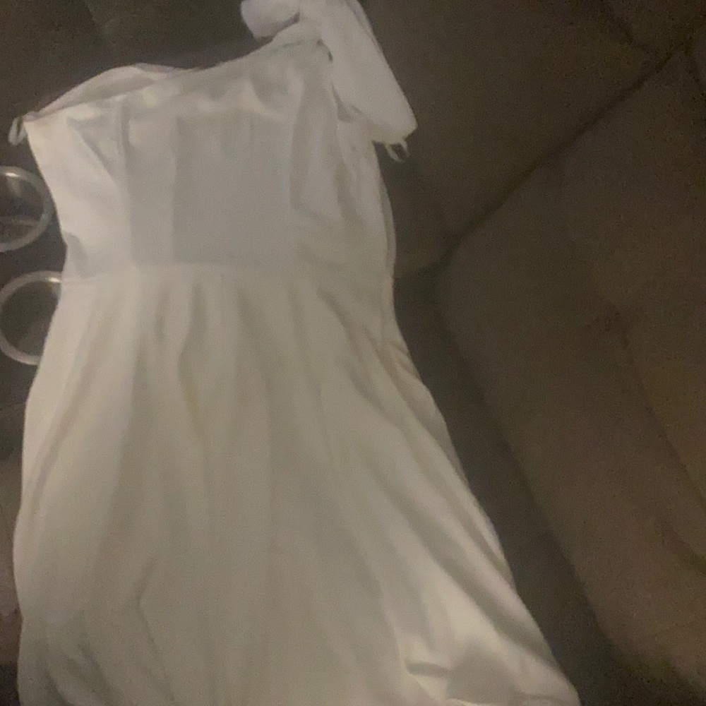 white sleeveless dress